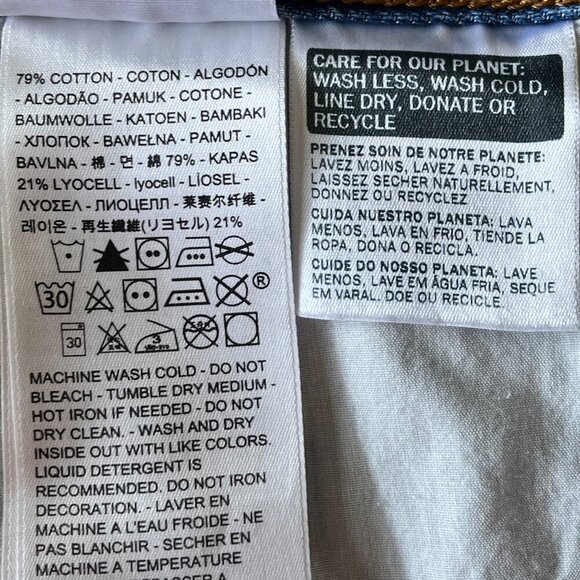 Levi's Premium Blue Denim Farm Rio X Floral Ribcage Mini Skirt  - Size 25 - Picture 5 of 13